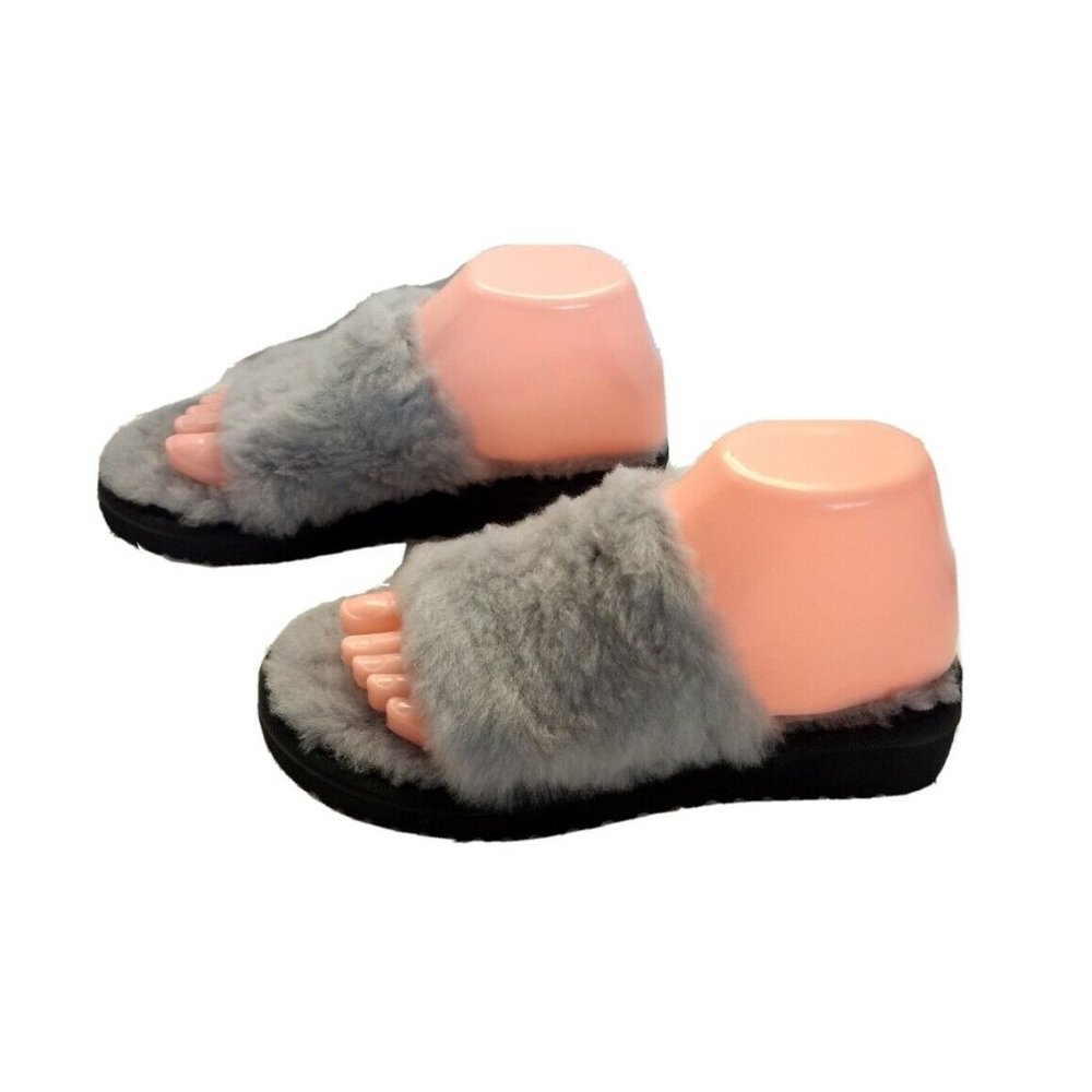 New Karl Donoghue Cashmere Shearling Slippers Sandals Size 6 7